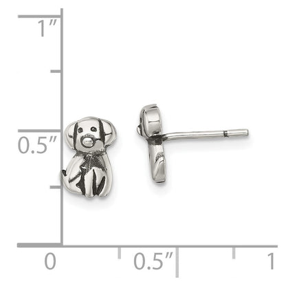 Sterlingsilber Antikisiert Hund Ohrstecker