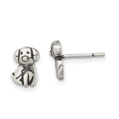 Sterlingsilber Antikisiert Hund Ohrstecker