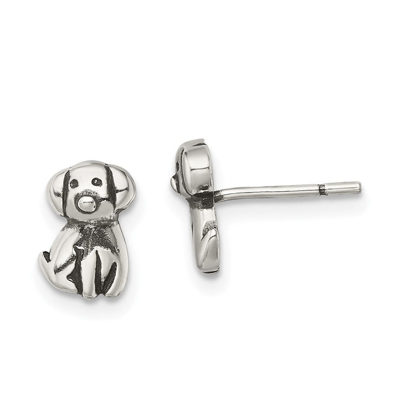 Sterlingsilber Antikisiert Hund Ohrstecker