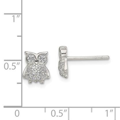 Sterlingsilber Zirkonia Eule Ohrstecker