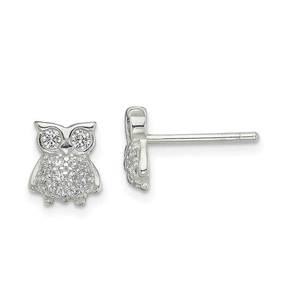 Sterlingsilber Zirkonia Eule Ohrstecker
