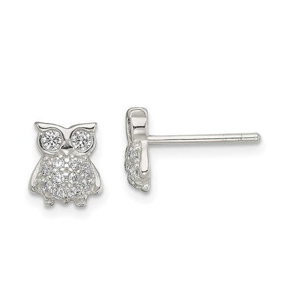 Sterlingsilber Zirkonia Eule Ohrstecker