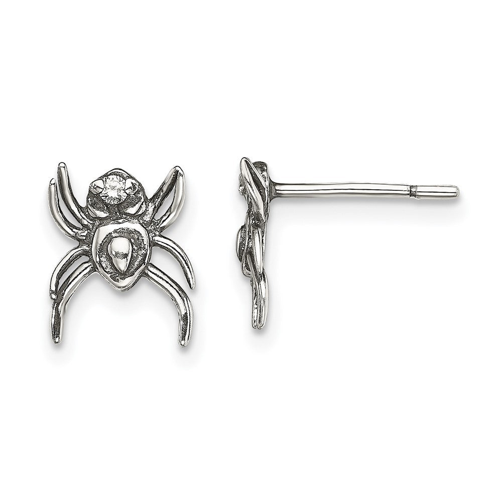 Sterlingsilber Antikisiert Zirkonia Spider Ohrstecker
