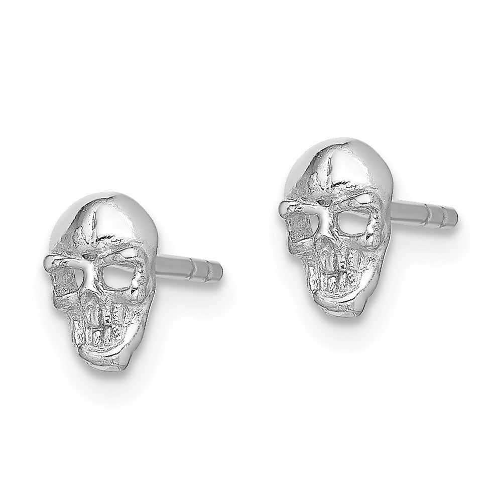 Sterlingsilber Rhodiniert Poliert Totenkopf Ohrstecker