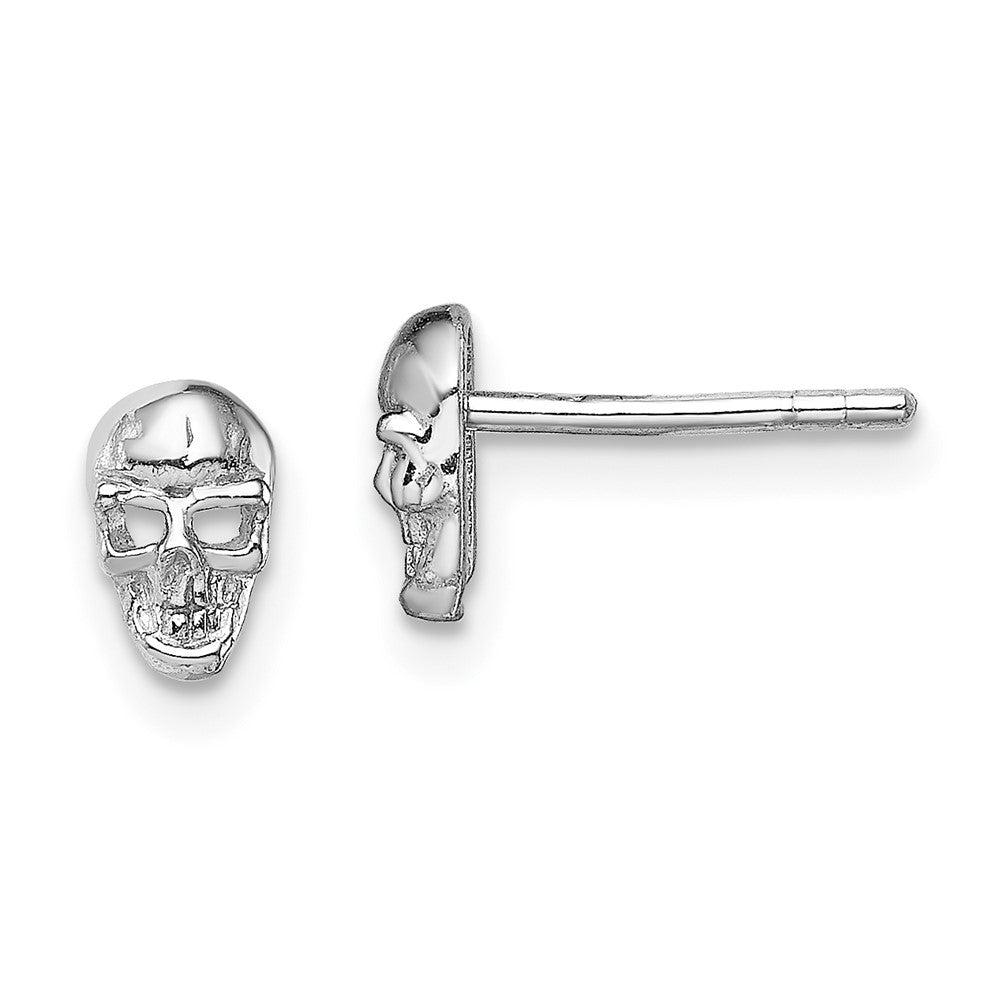 Sterlingsilber Rhodiniert Poliert Totenkopf Ohrstecker