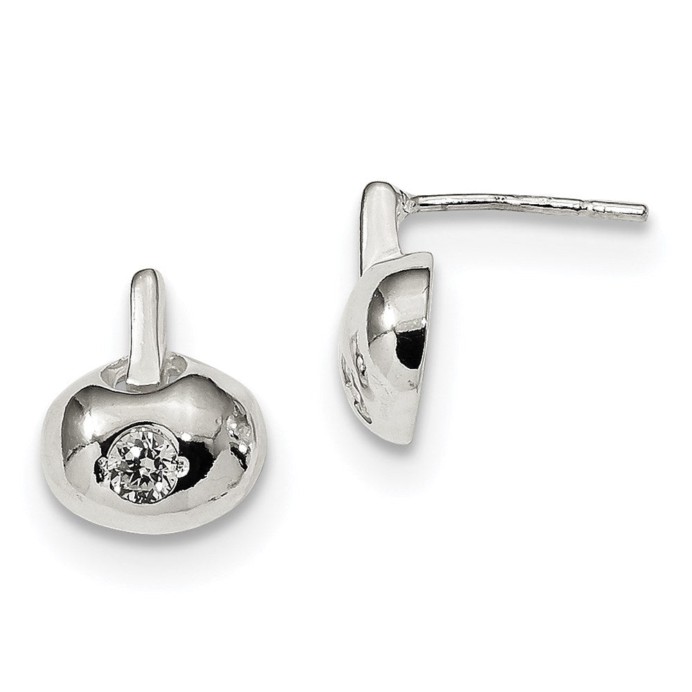 Sterlingsilber Poliert Zirkonia Apple Ohrstecker