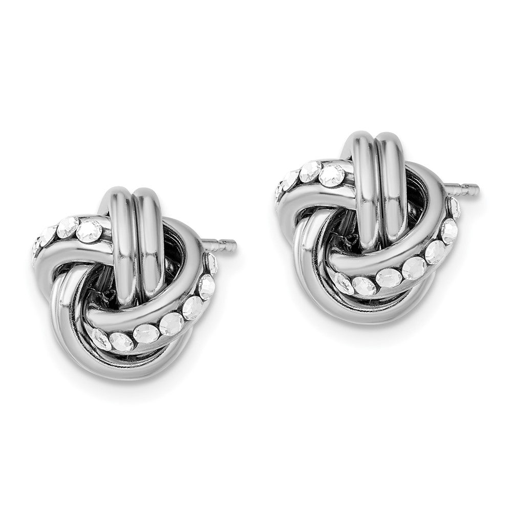 Sterlingsilber Rhod.swarovski Strukturiert Poliert Liebe Knoten Ohrringe