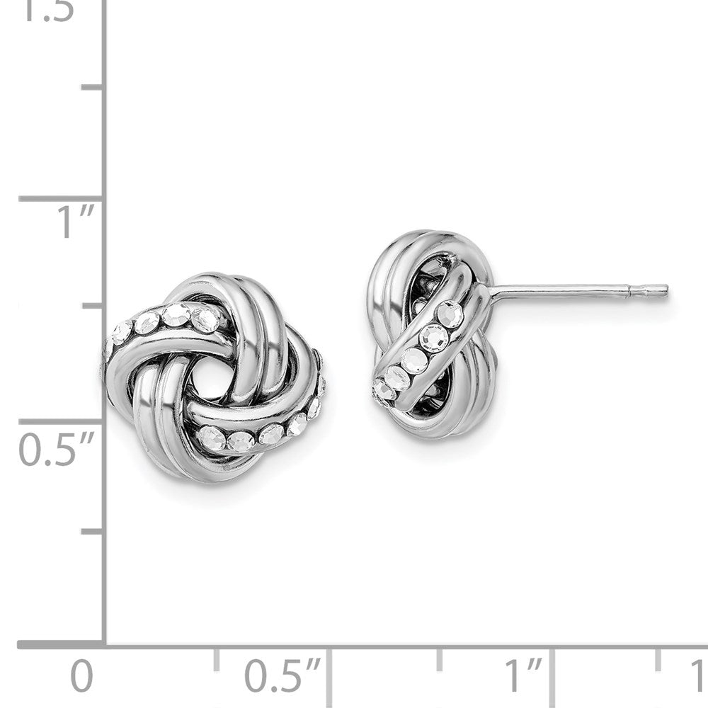 Sterlingsilber Rhod.swarovski Strukturiert Poliert Liebe Knoten Ohrringe