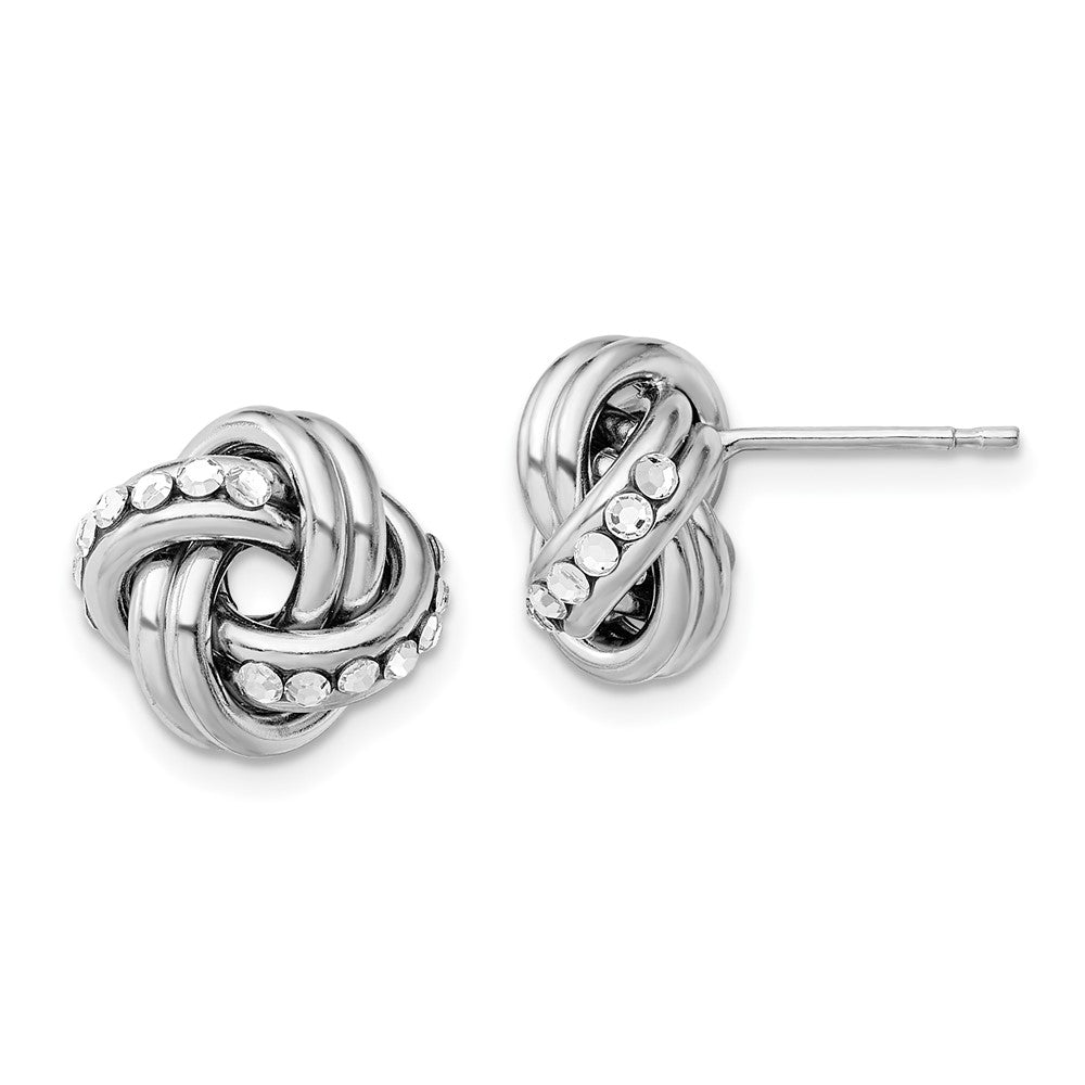 Sterlingsilber Rhod.swarovski Strukturiert Poliert Liebe Knoten Ohrringe