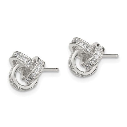 Sterlingsilber Zirkonia Liebe Knoten Ohrstecker