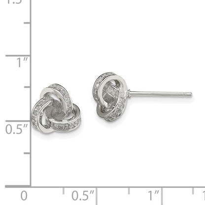 Sterlingsilber Zirkonia Liebe Knoten Ohrstecker