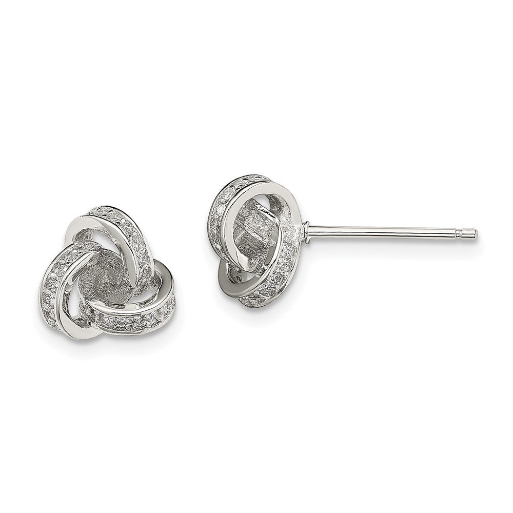 Sterlingsilber Zirkonia Liebe Knoten Ohrstecker