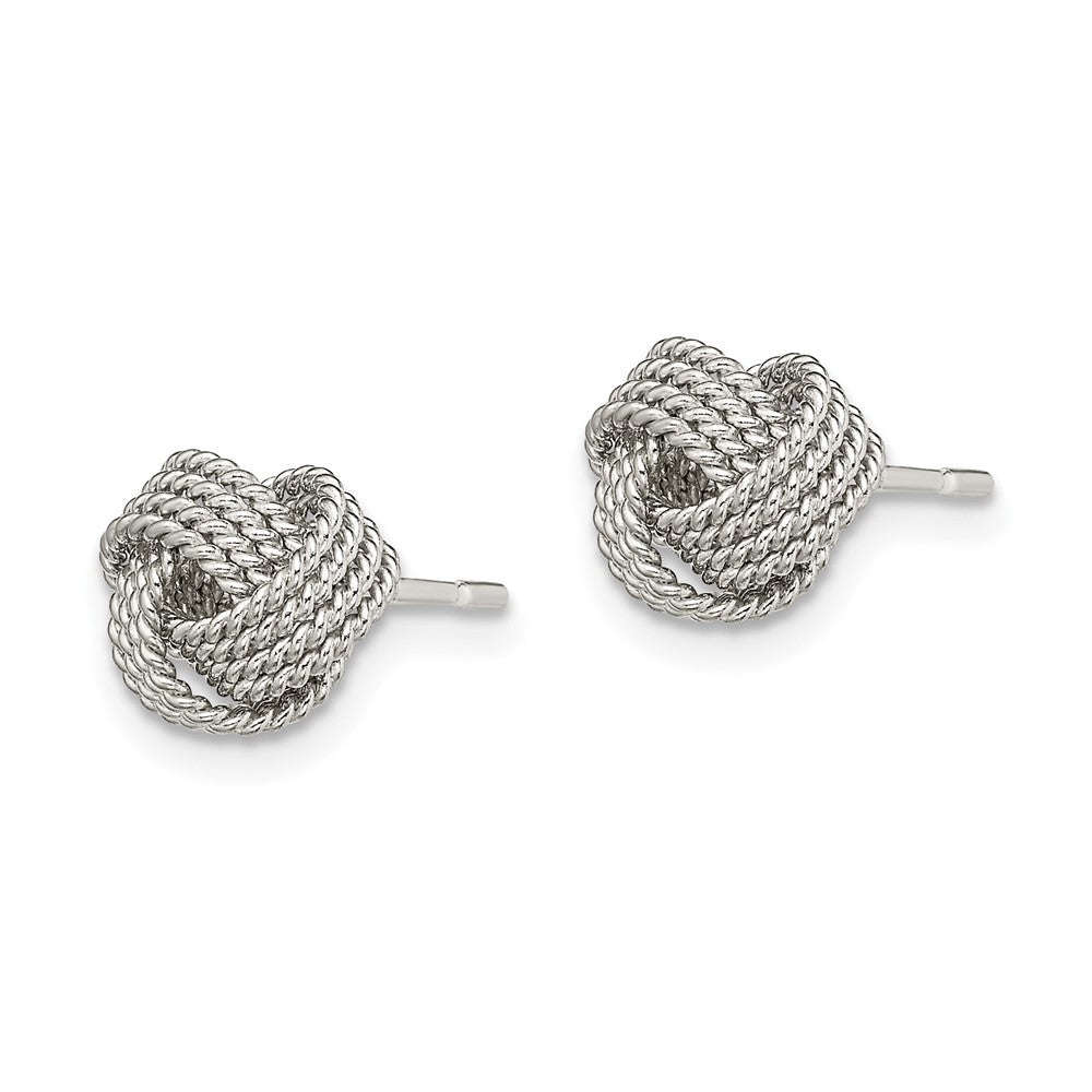 Sterlingsilber Rhodiniert Strukturiert Liebe Knoten Ohrstecker