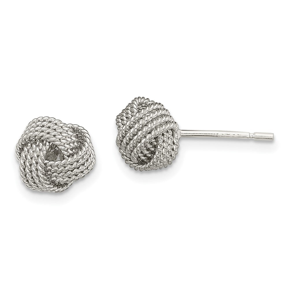 Sterlingsilber Rhodiniert Strukturiert Liebe Knoten Ohrstecker