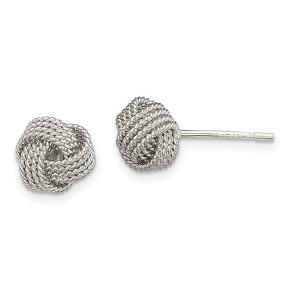 Sterlingsilber Rhodiniert Strukturiert Liebe Knoten Ohrstecker