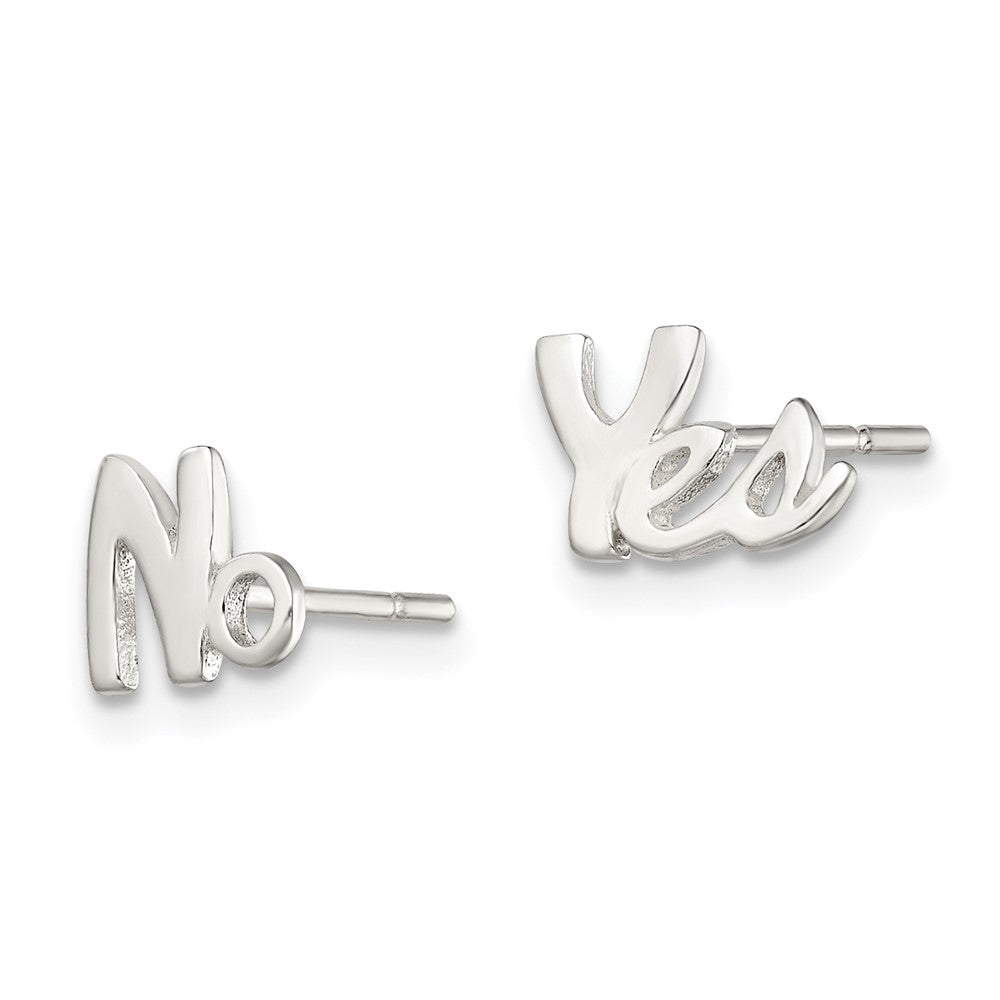 Sterlingsilber Poliert Left und Right Yes/no Ohrstecker