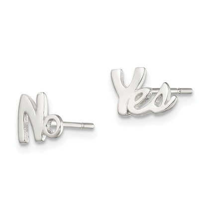 Sterlingsilber Poliert Left und Right Yes/no Ohrstecker
