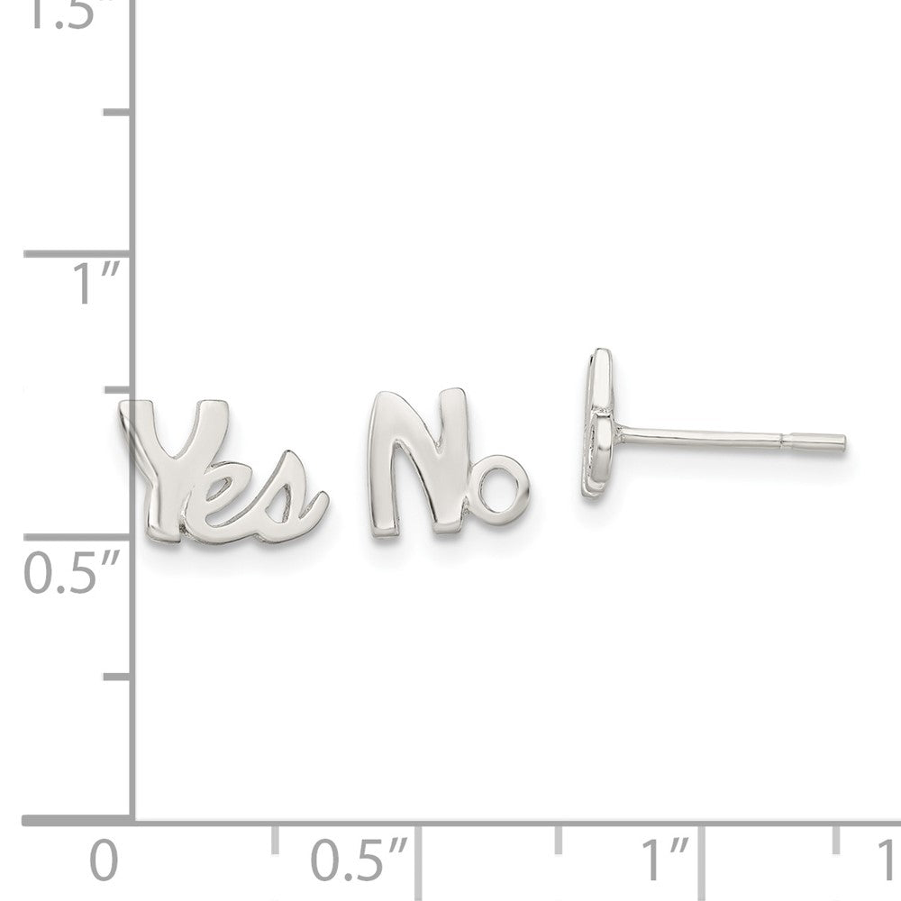 Sterlingsilber Poliert Left und Right Yes/no Ohrstecker