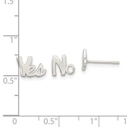 Sterlingsilber Poliert Left und Right Yes/no Ohrstecker