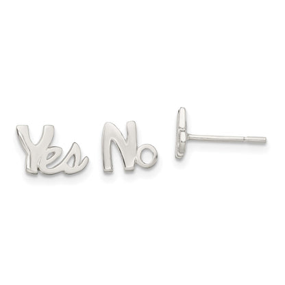Sterlingsilber Poliert Left und Right Yes/no Ohrstecker