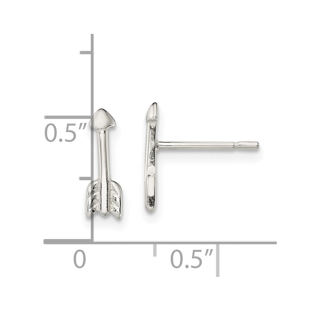 Sterlingsilber Poliert Pfeil Ohrstecker