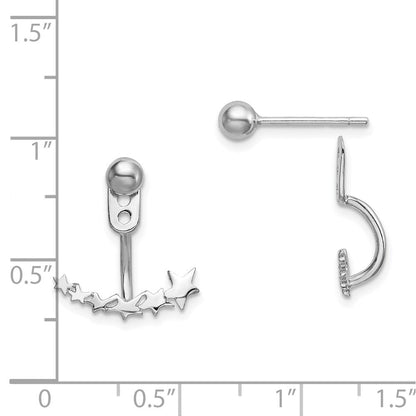 Sterlingsilber Rhodiniert Vorderseite und Rückseite Stern Ohrstecker