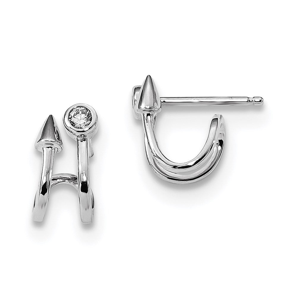 Sterlingsilber Rhodiniert Zirkonia Ohrstecker