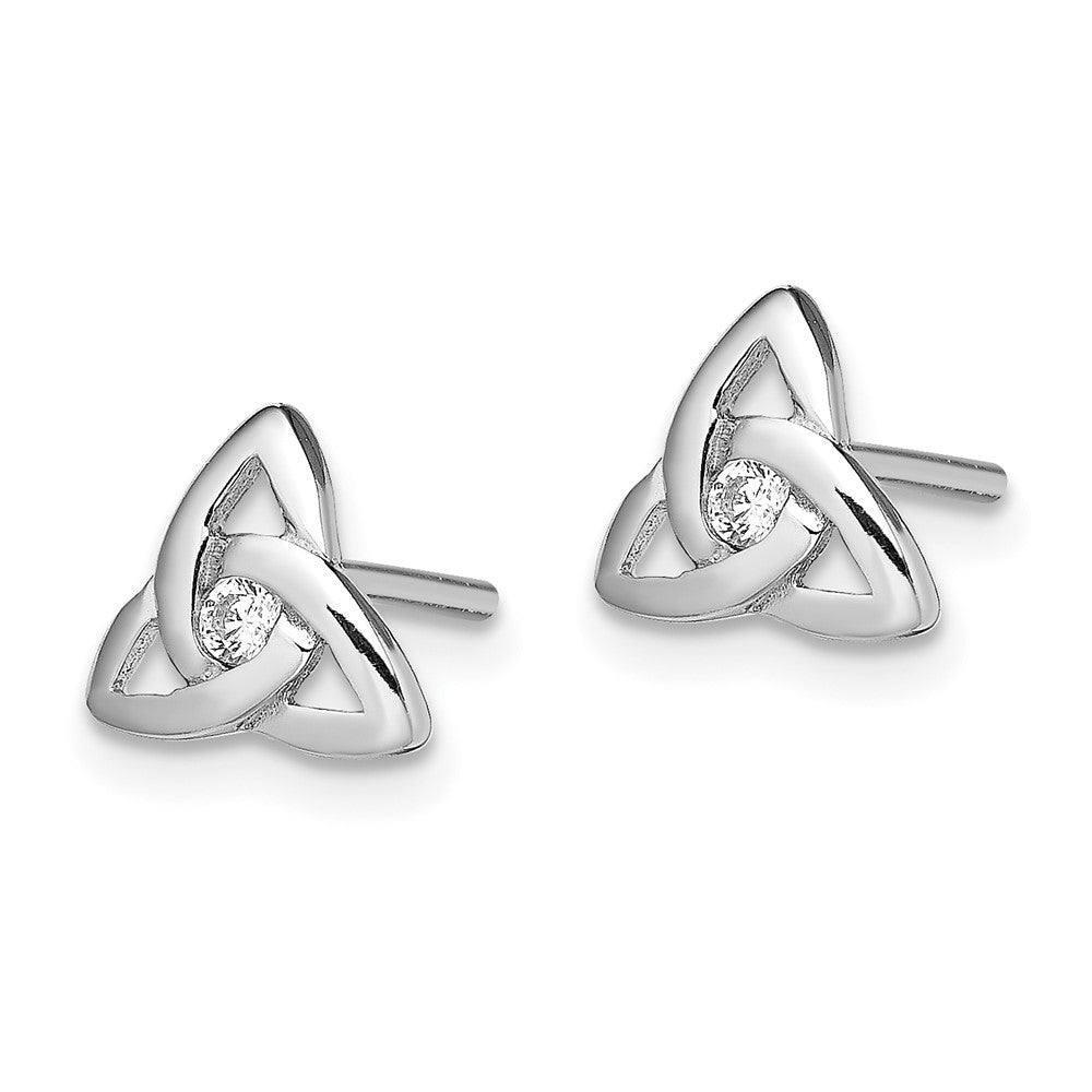 Sterlingsilber Rhodiniert Zirkonia Dreifaltigkeit Ohrstecker