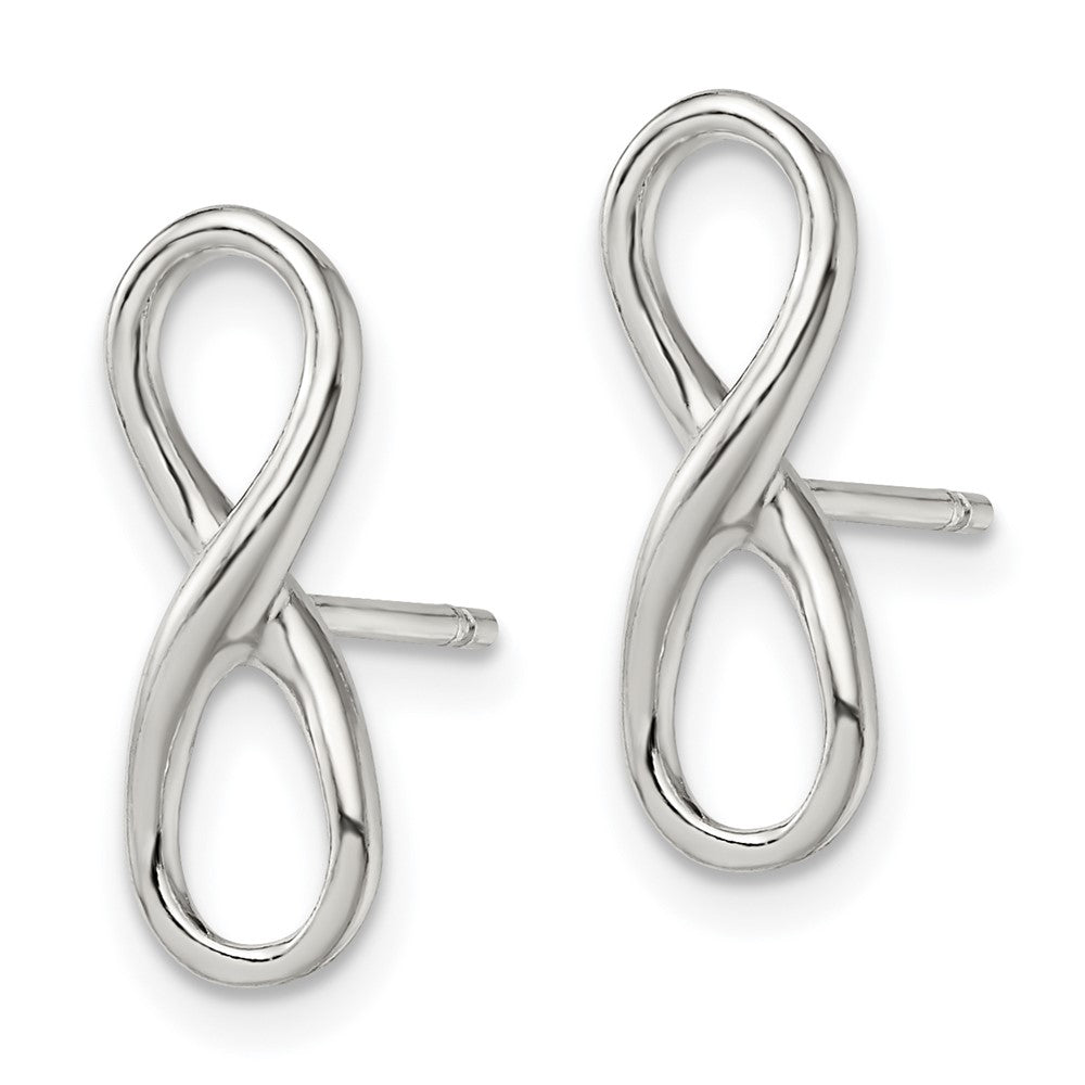 Sterlingsilber Rhodiniert Poliert Unendlichkeit Knoten Ohrstecker