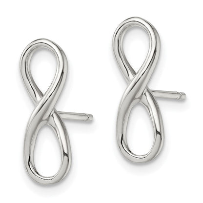 Sterlingsilber Rhodiniert Poliert Unendlichkeit Knoten Ohrstecker