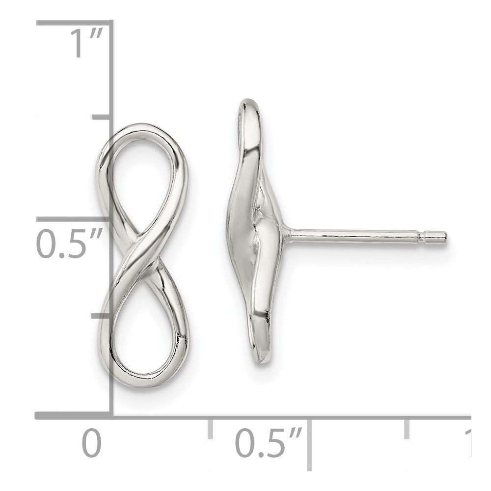 Sterlingsilber Rhodiniert Poliert Unendlichkeit Knoten Ohrstecker