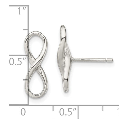 Sterlingsilber Rhodiniert Poliert Unendlichkeit Knoten Ohrstecker
