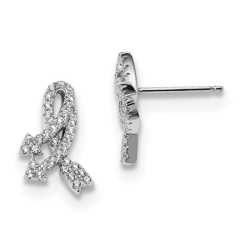 Sterlingsilber Rhodiniert Zirkonia Ohrstecker