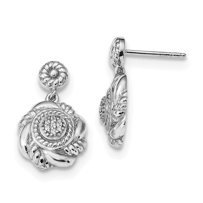 Sterlingsilber Rhodiniert Fantasie Zirkonia Kreis Hängend Ohrstecker