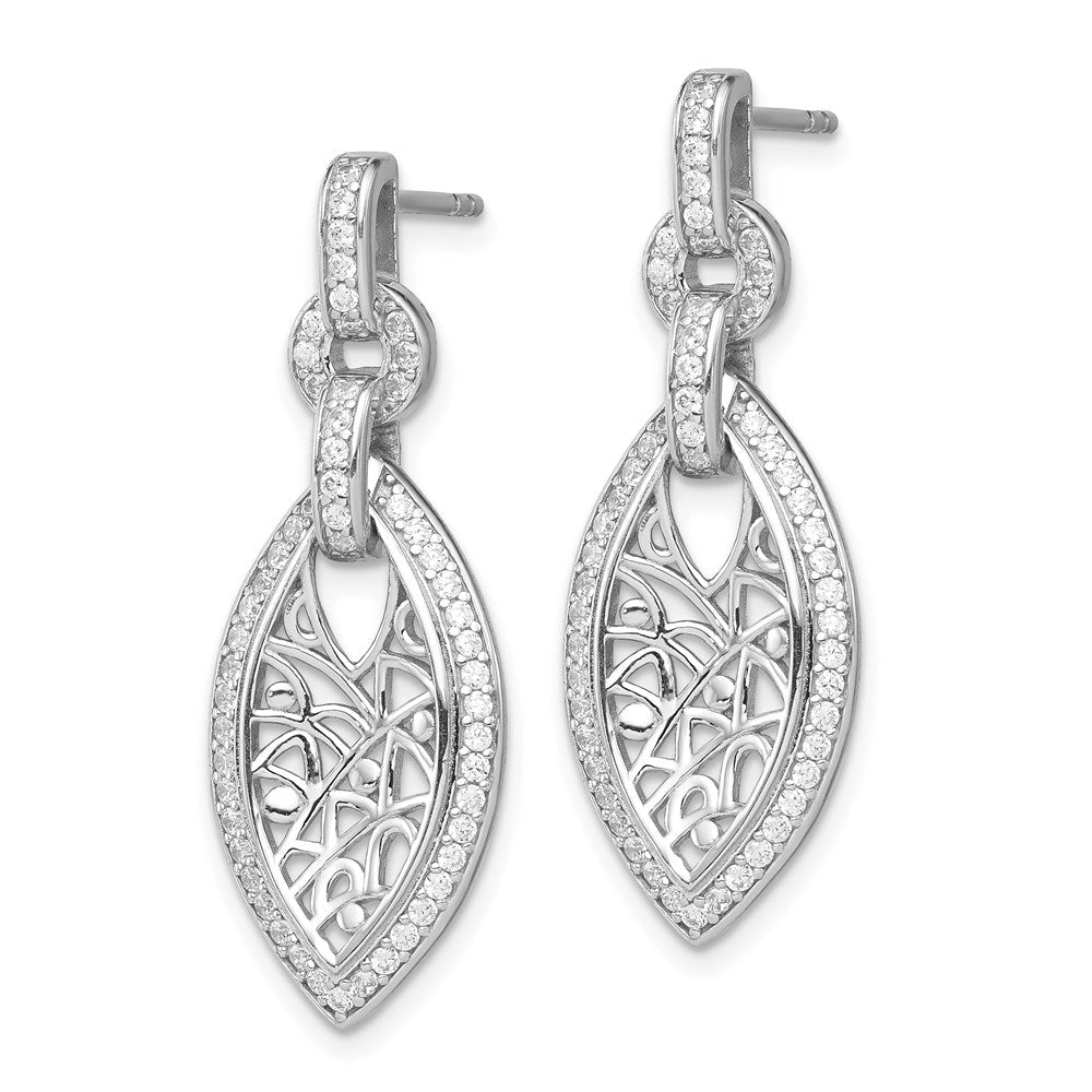 Sterlingsilber Rhodiniert mit Zirkonia Stecker Ohrhänger