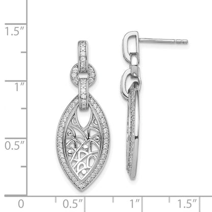 Sterlingsilber Rhodiniert mit Zirkonia Stecker Ohrhänger