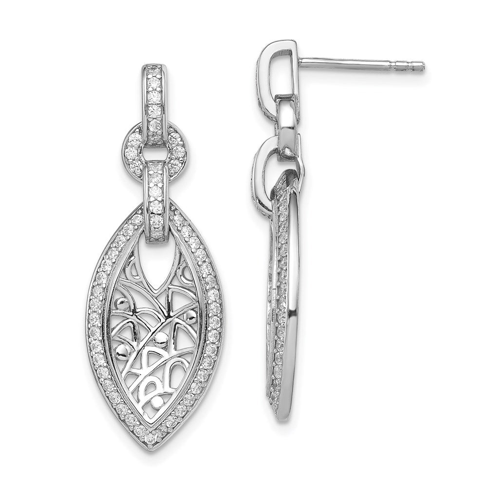 Sterlingsilber Rhodiniert mit Zirkonia Stecker Ohrhänger