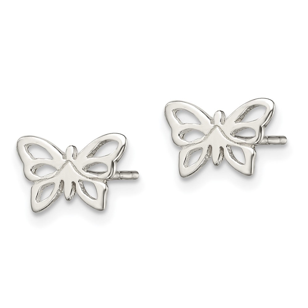 Sterlingsilber Poliert Schmetterling Ohrstecker
