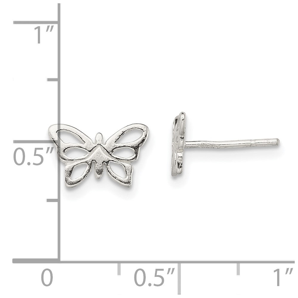 Sterlingsilber Poliert Schmetterling Ohrstecker