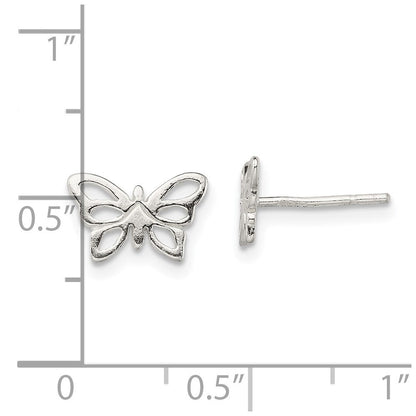 Sterlingsilber Poliert Schmetterling Ohrstecker