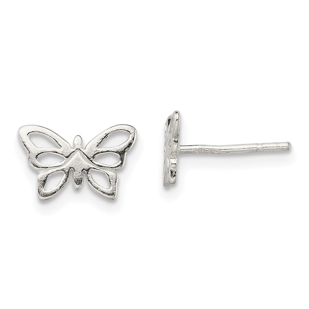 Sterlingsilber Poliert Schmetterling Ohrstecker