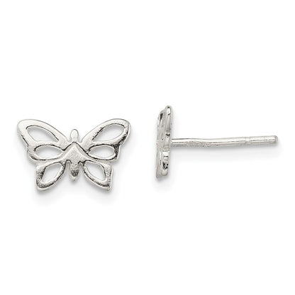 Sterlingsilber Poliert Schmetterling Ohrstecker