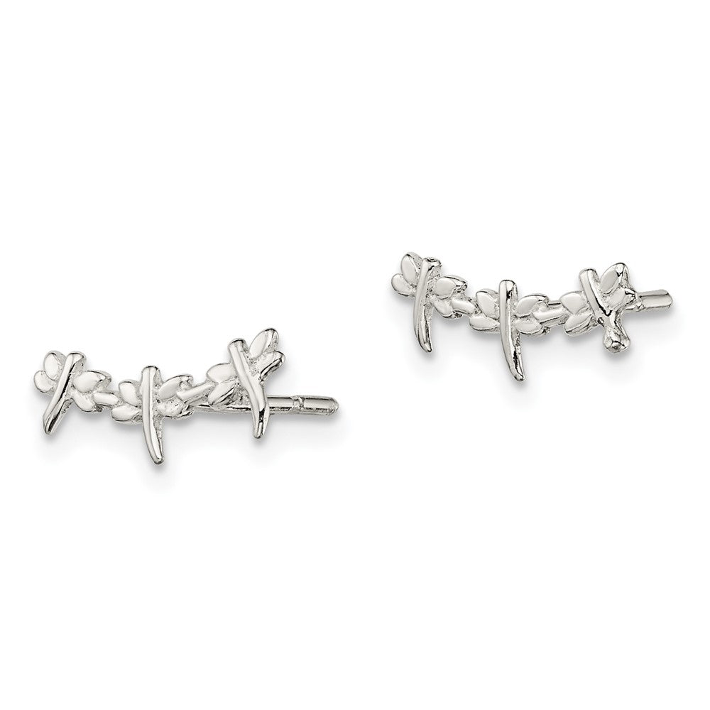 Sterlingsilber Poliert Libelle Ohrstecker