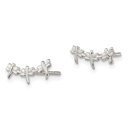 Sterlingsilber Poliert Libelle Ohrstecker