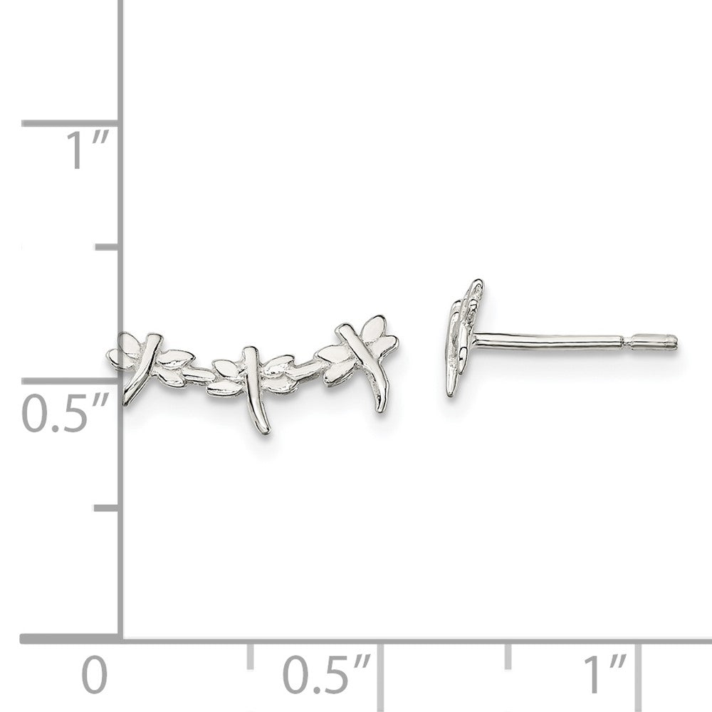 Sterlingsilber Poliert Libelle Ohrstecker