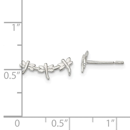 Sterlingsilber Poliert Libelle Ohrstecker