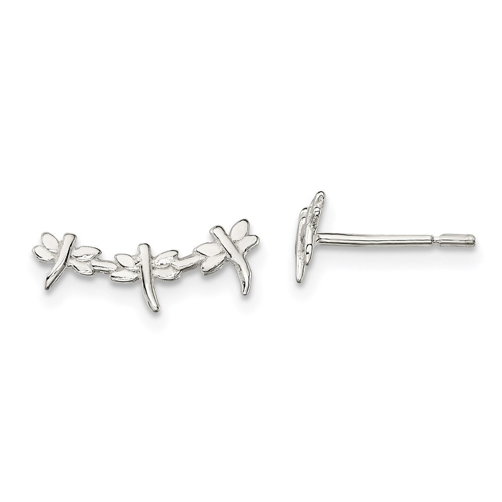 Sterlingsilber Poliert Libelle Ohrstecker