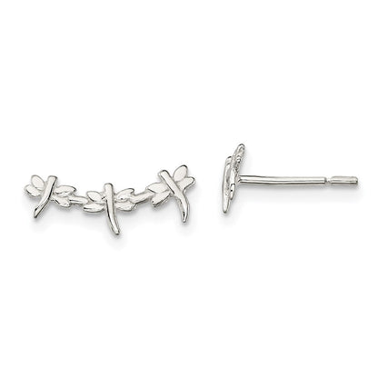 Sterlingsilber Poliert Libelle Ohrstecker