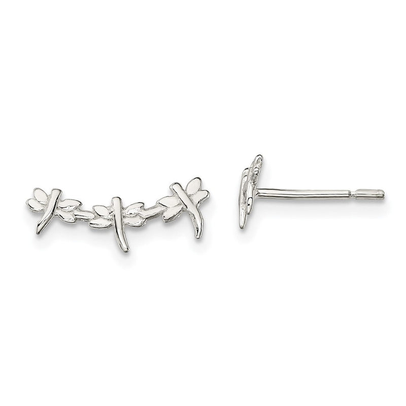 Sterlingsilber Poliert Libelle Ohrstecker