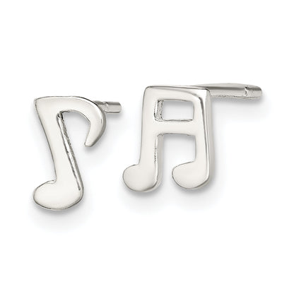 Sterlingsilber Poliert Left und Right Musik Notes Ohrstecker